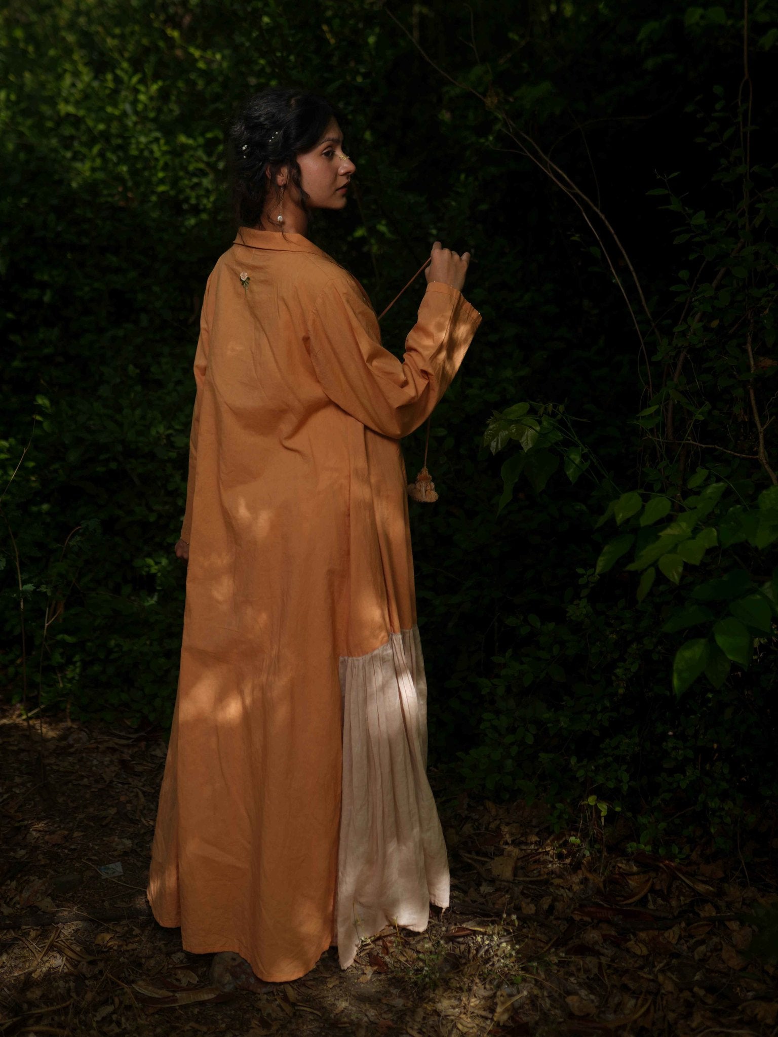 Dina Set - Dress and Jacket - Orange Cotton - OurDve