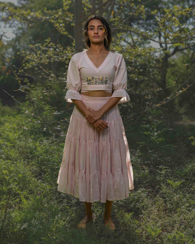 Daliso Set - Top and Skirt - Beige Cotton - OurDve