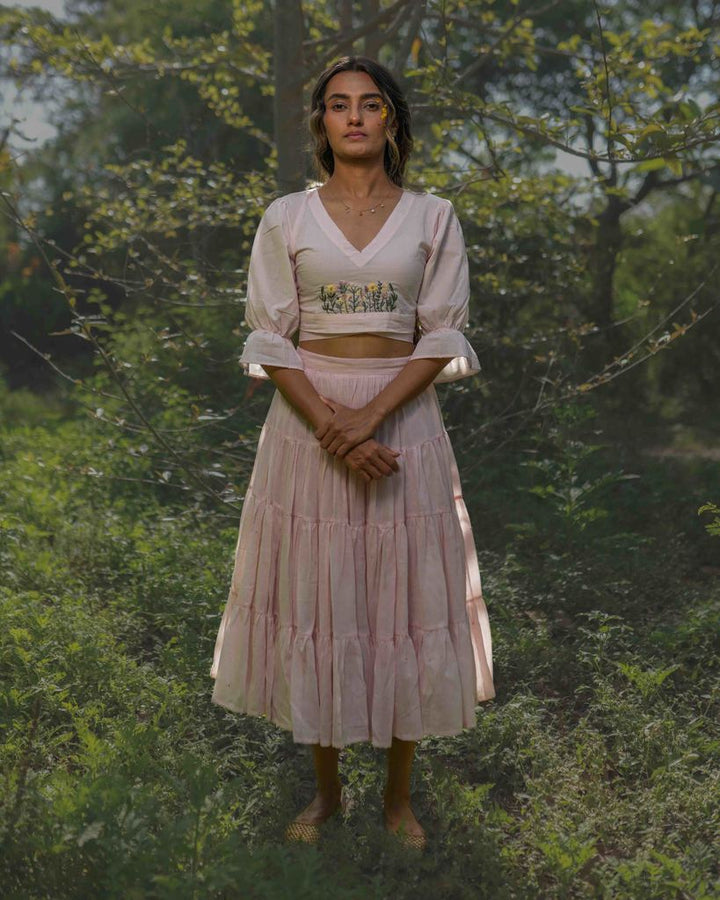 Daliso Set - Top and Skirt - Beige Cotton - OurDve