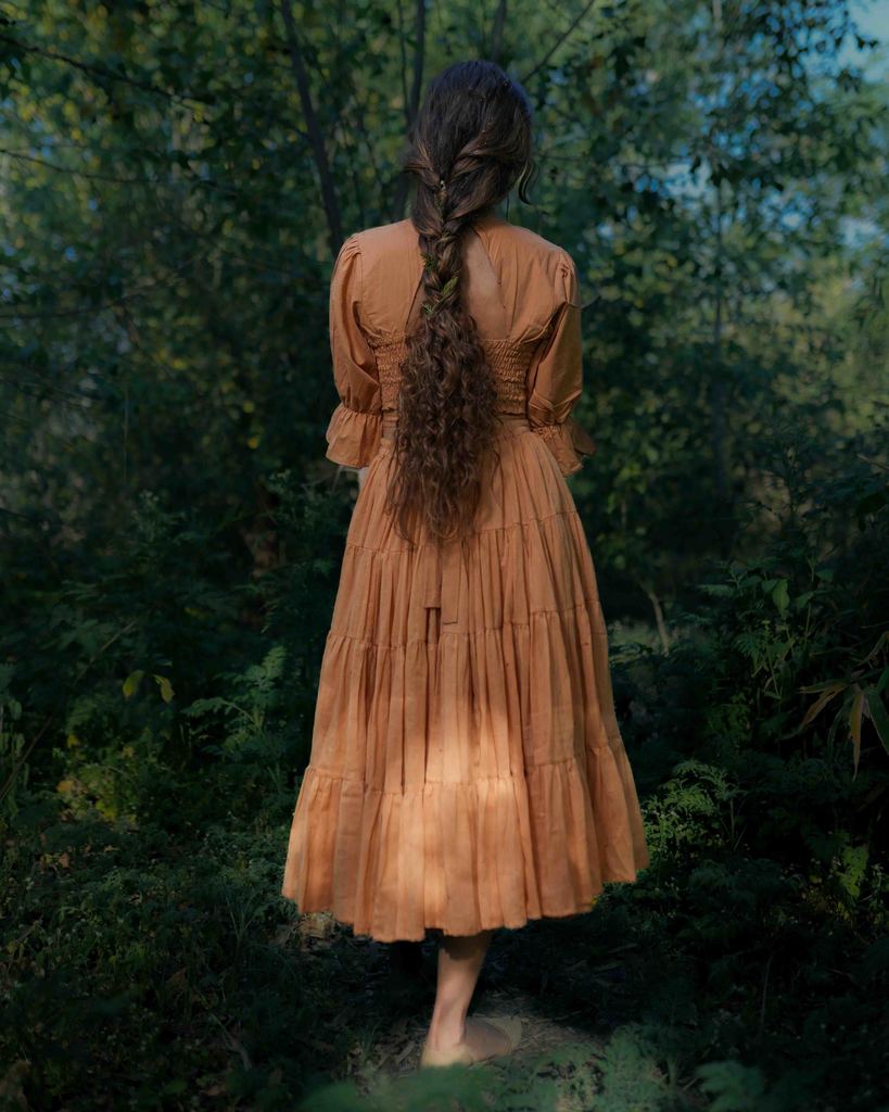 Daliso Set - Top and Skirt - Orange Cotton - OurDve