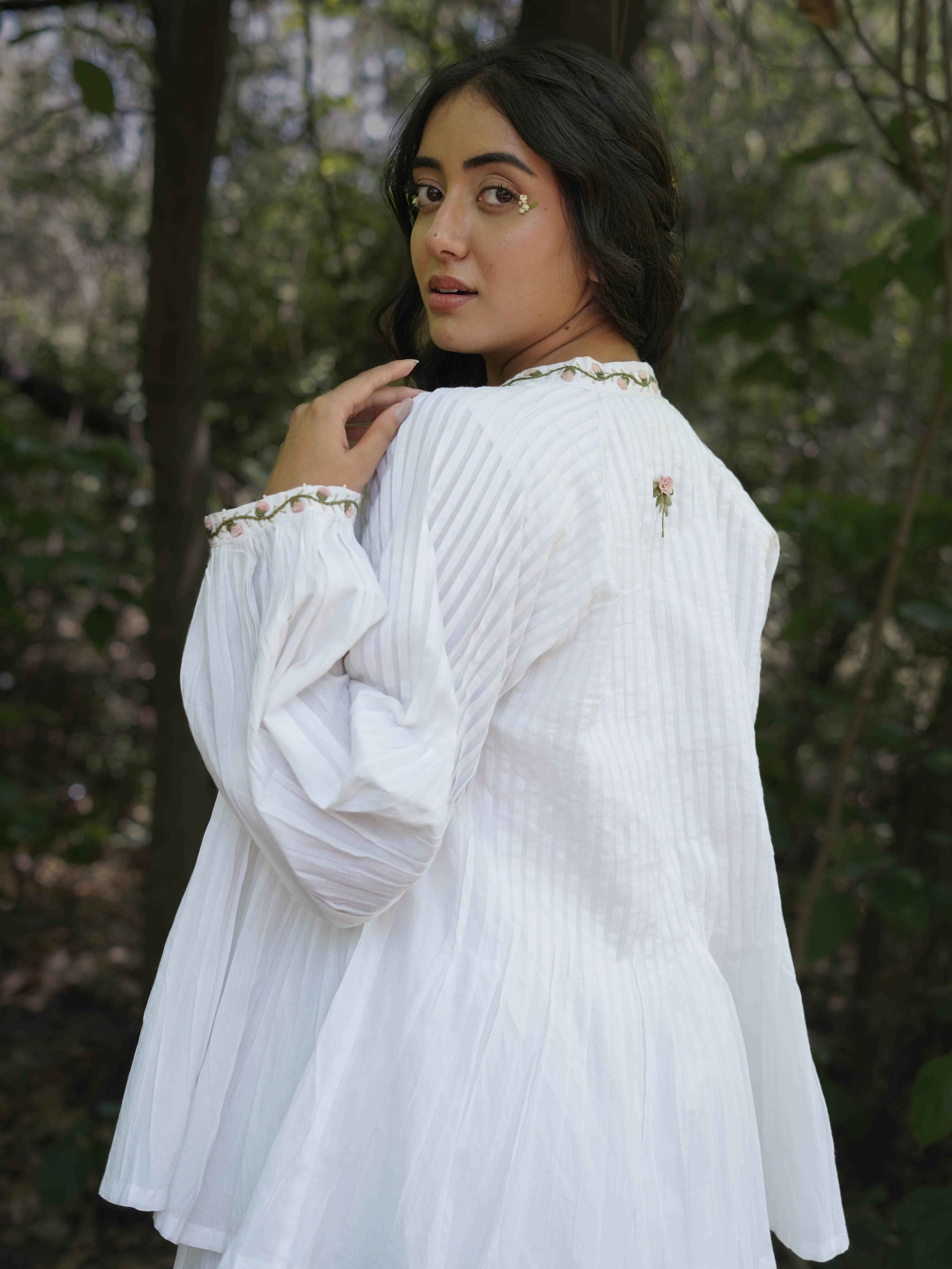 Serphina Set - Dress and Jacket - White Cotton - OurDve