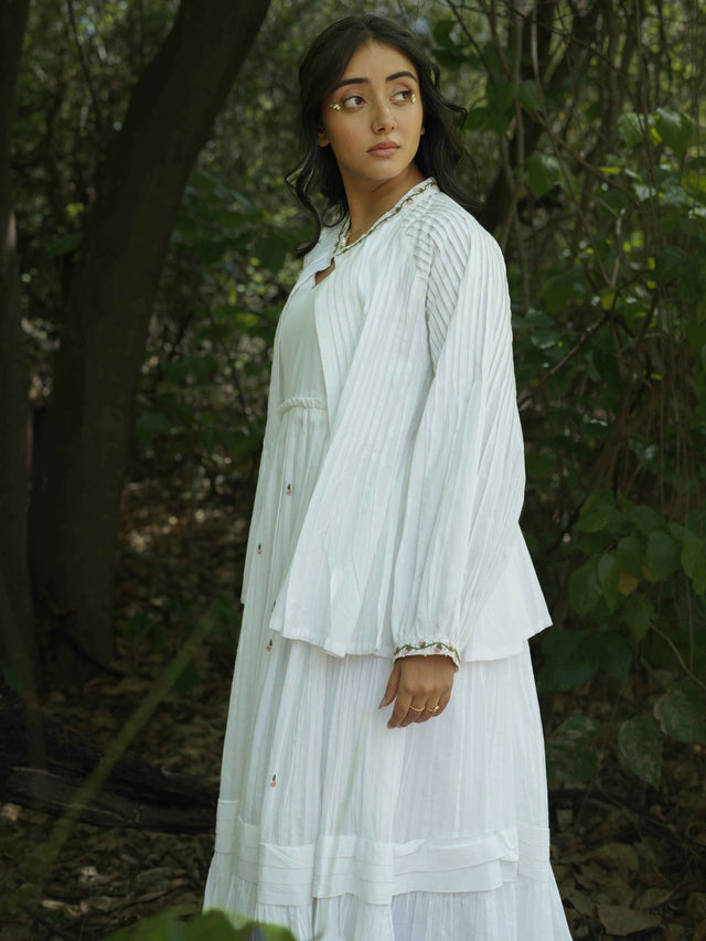 Serphina Set - Dress and Jacket - White Cotton