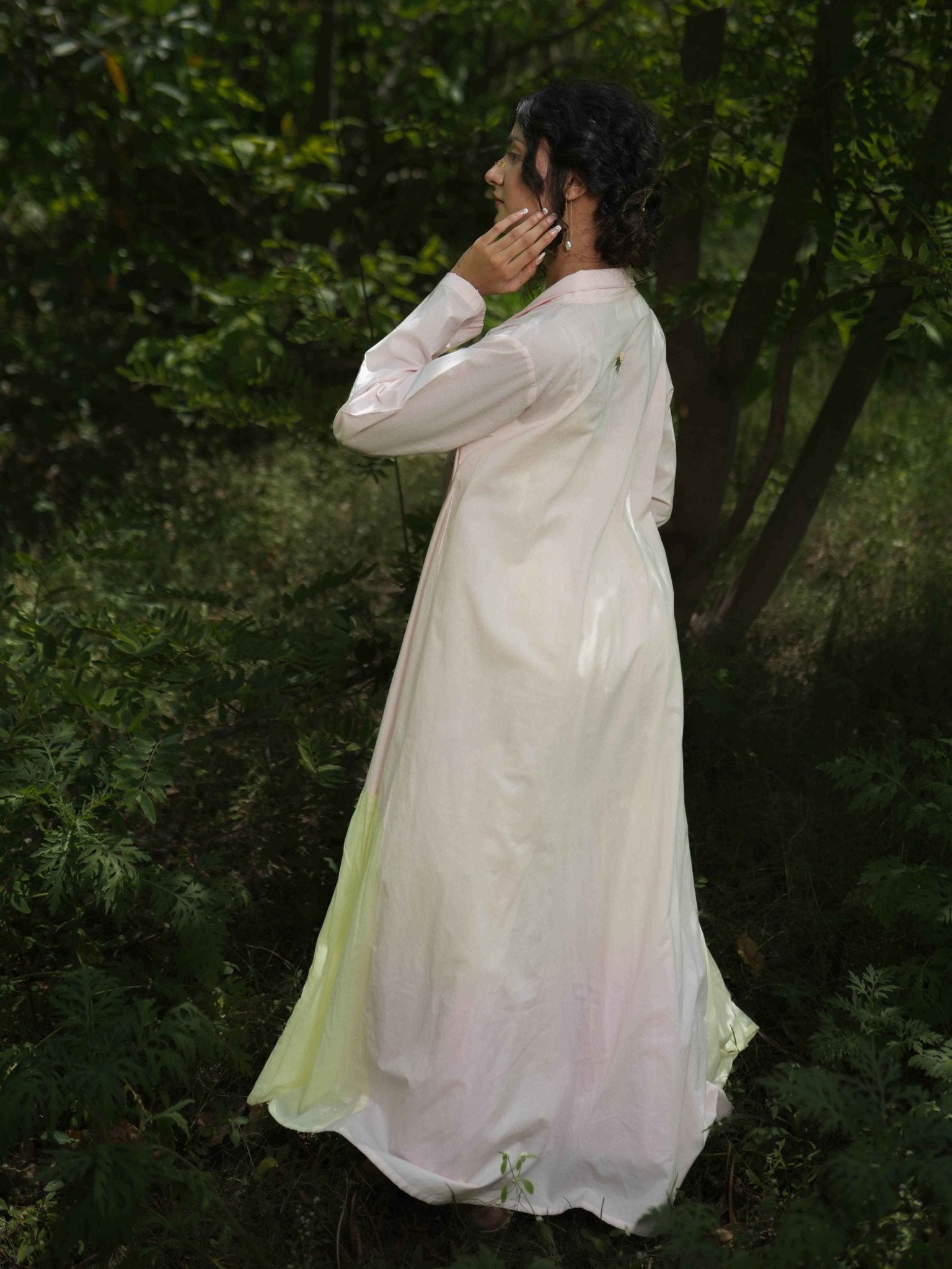 Dina Set - Dress and Jacket - Pink and Yellow Cotton - OurDve