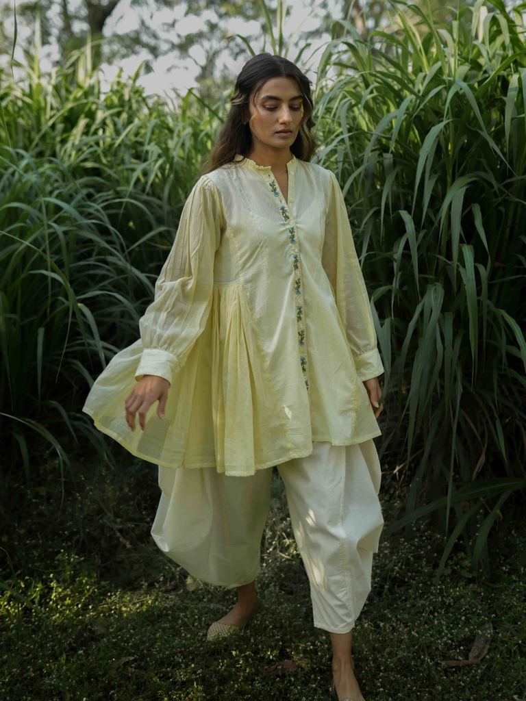 Earl Set - Top and Pants Yellow Cotton - OurDve