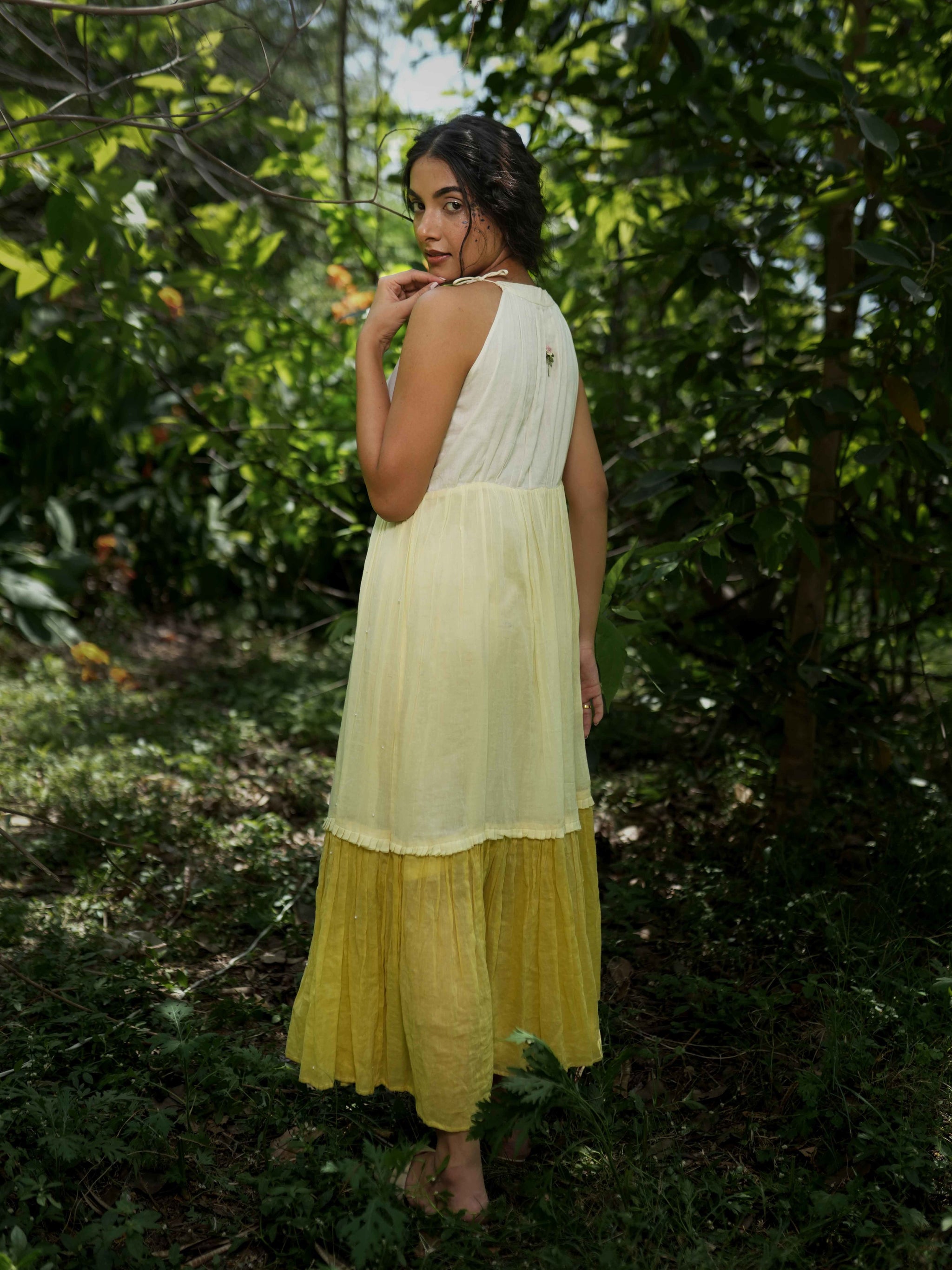 Rabia Set - Dress and Jacket - Yellow Cotton - OurDve