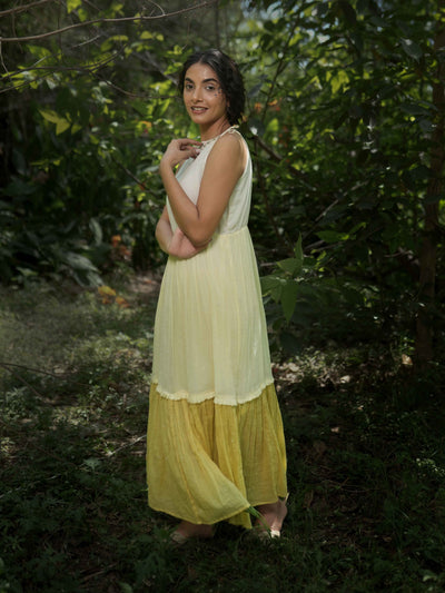 Rabia Set - Dress and Jacket - Yellow Cotton - OurDve