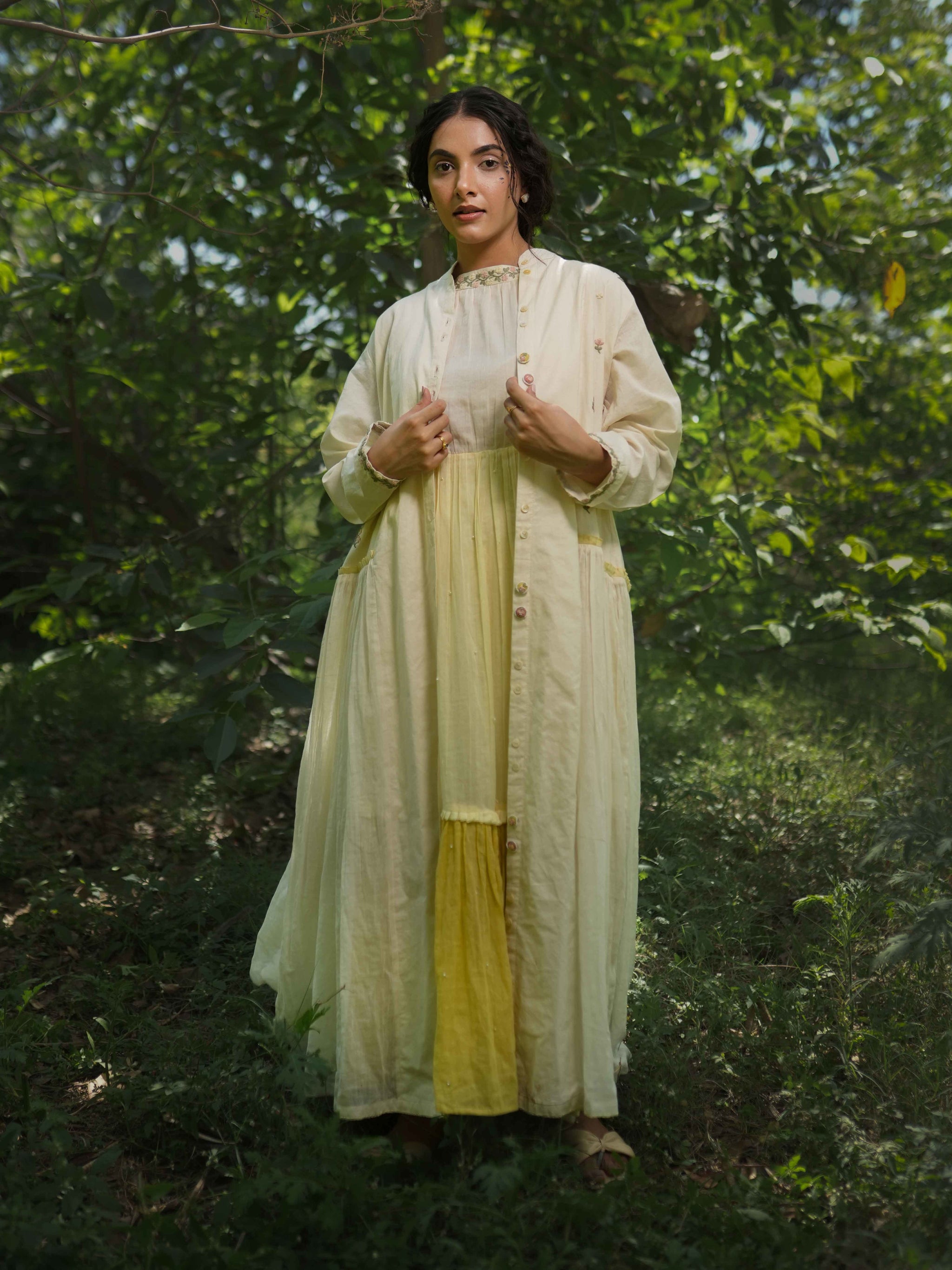 Rabia Set - Dress and Jacket - Yellow Cotton - OurDve