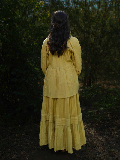 Serphina Set - Dress and Jacket - Yellow Yorker Cotton - OurDve