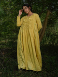 Jeremiah Dress - Yellow Yorker Cotton - OurDve 