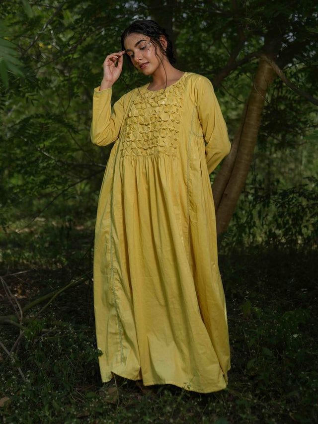 Jeremiah Dress - Yellow Yorker Cotton - OurDve 