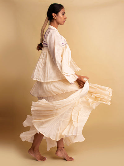 Beige  Cotton Gowda Set