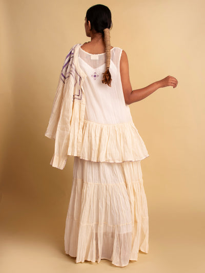 Beige  Cotton Gowda Set