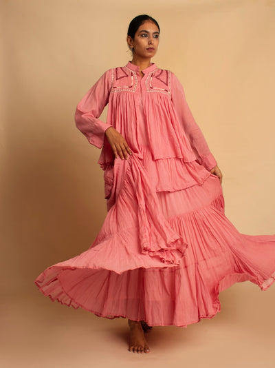 Gowda Set (Dress + Jacket) - Pink - OurDve