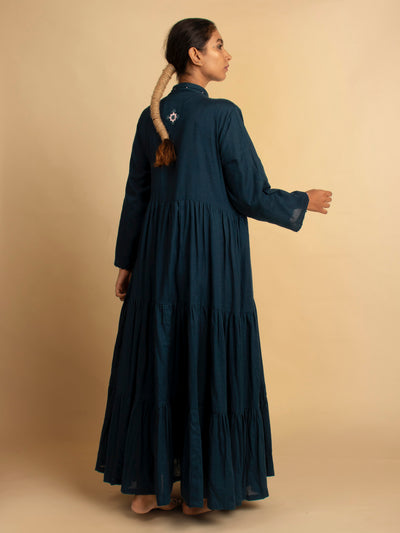 Blue Harid Handwoven Long Dress - OurDve