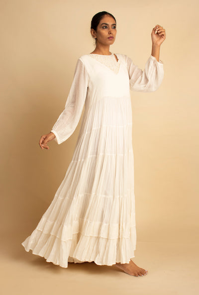White Maldi Evening Long Dress - OurDve