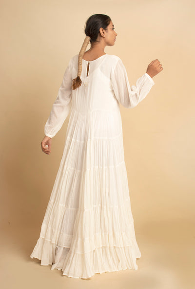 White Maldi Evening Long Dress - OurDve