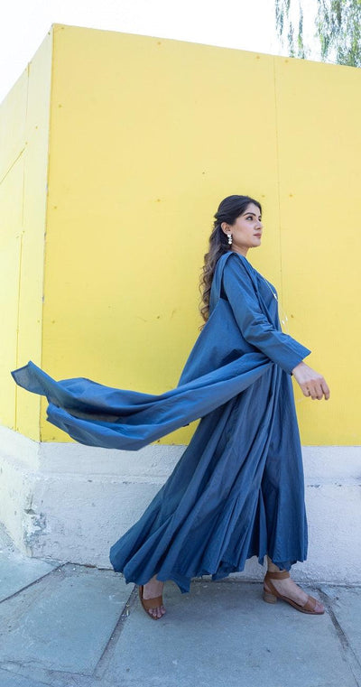 Mocking Bird Dress - Dark Blue - OurDve