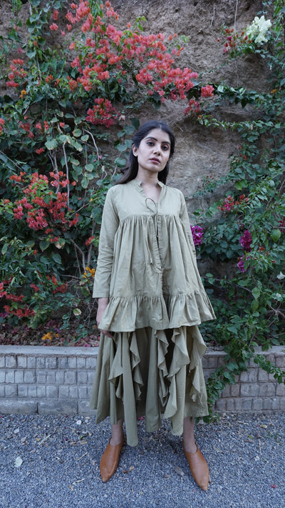 Aster Dress - Pista Green - OurDve