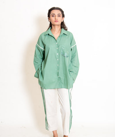 Clam Set (Top + Pants) Mul Cotton Apple Green - OurDve