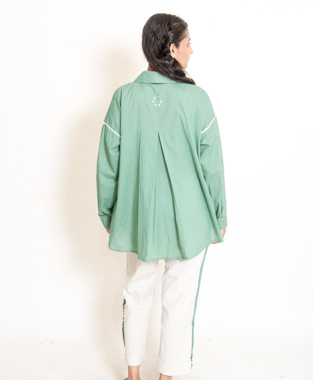 Clam Set (Top + Pants) Mul Cotton Apple Green - OurDve 