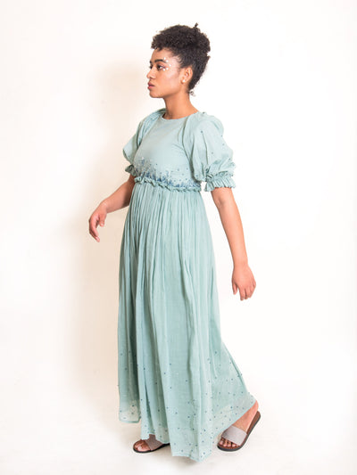Coral Dress Mul Cotton - Mint Green Coral Dress Mul Cotton - Mint Green