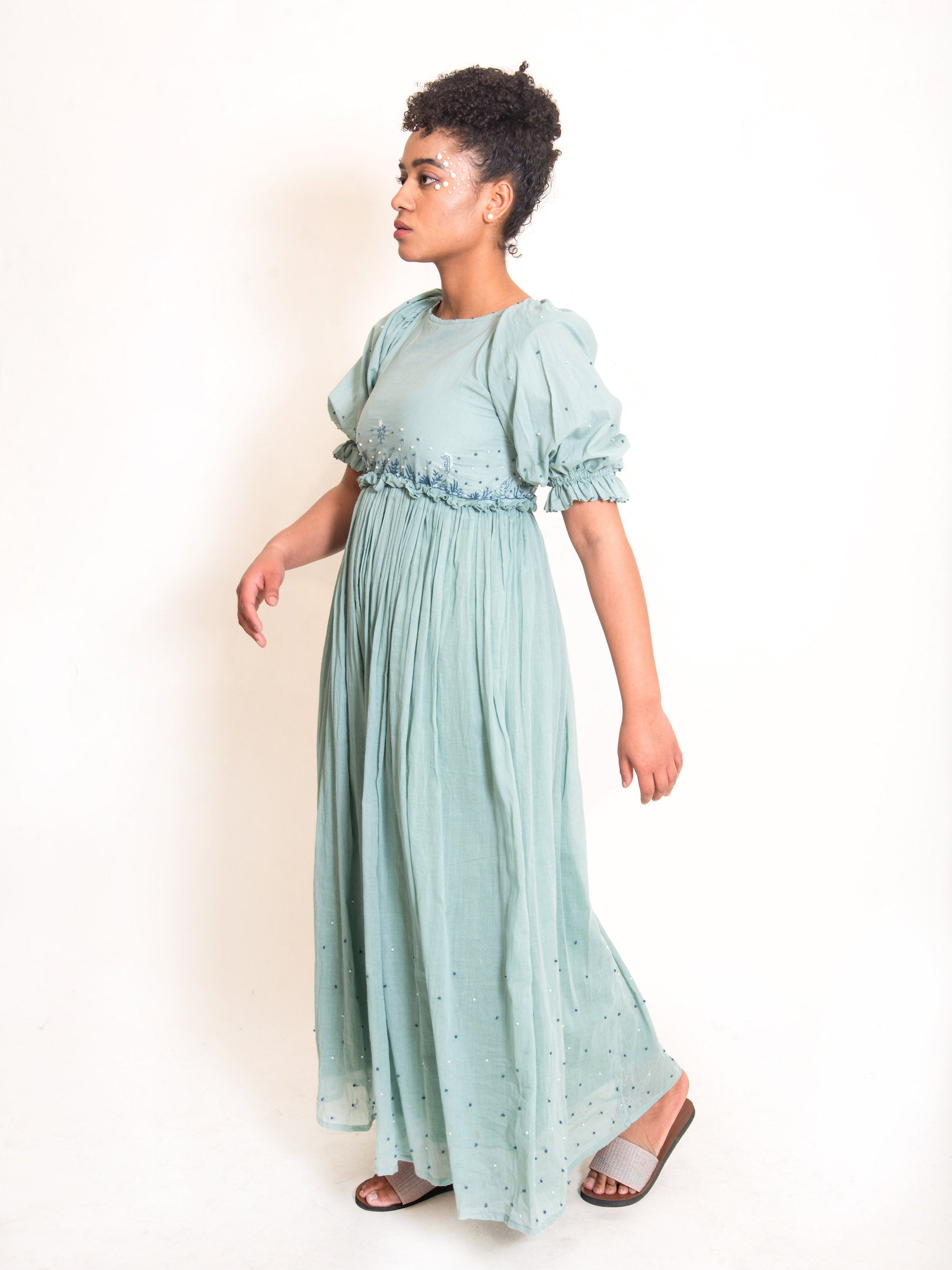 Coral Dress Mul Cotton - Mint Green - OurDve
