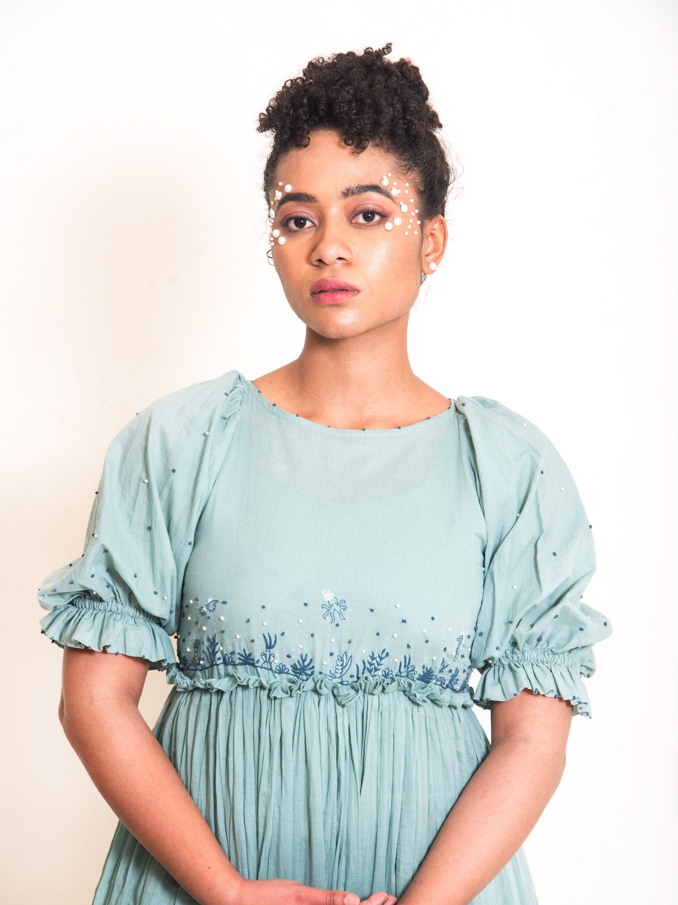 Coral Dress Mul Cotton - Mint Green - OurDve