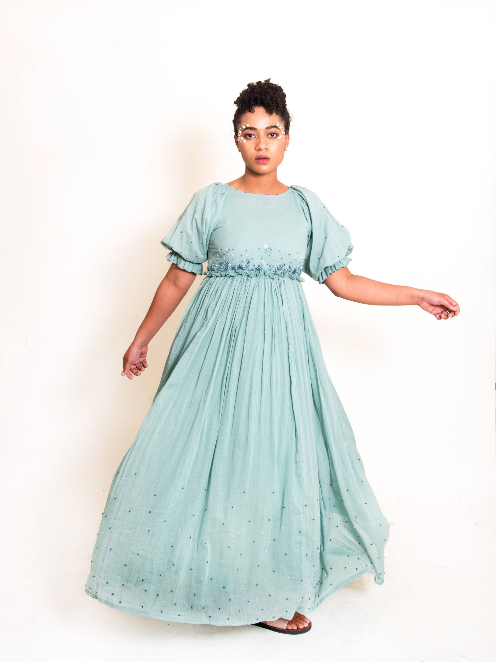 Coral Dress Mul Cotton - Mint Green - OurDve