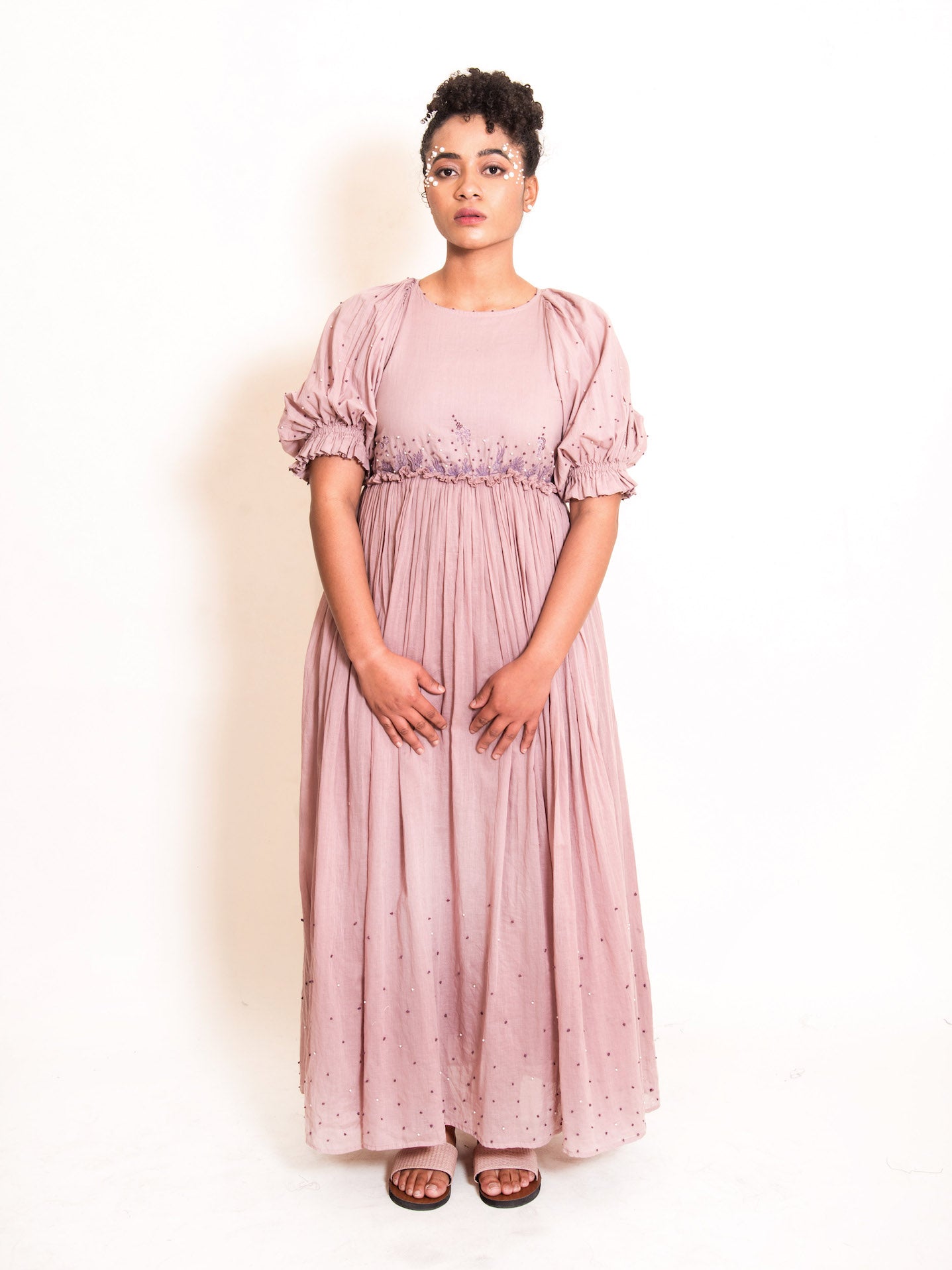 Coral Dress Mul Cotton - Ash Pink - OurDve