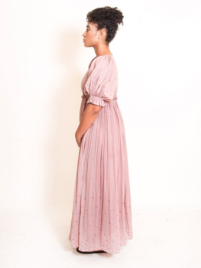 Coral Dress Mul Cotton - Ash Pink - OurDve 