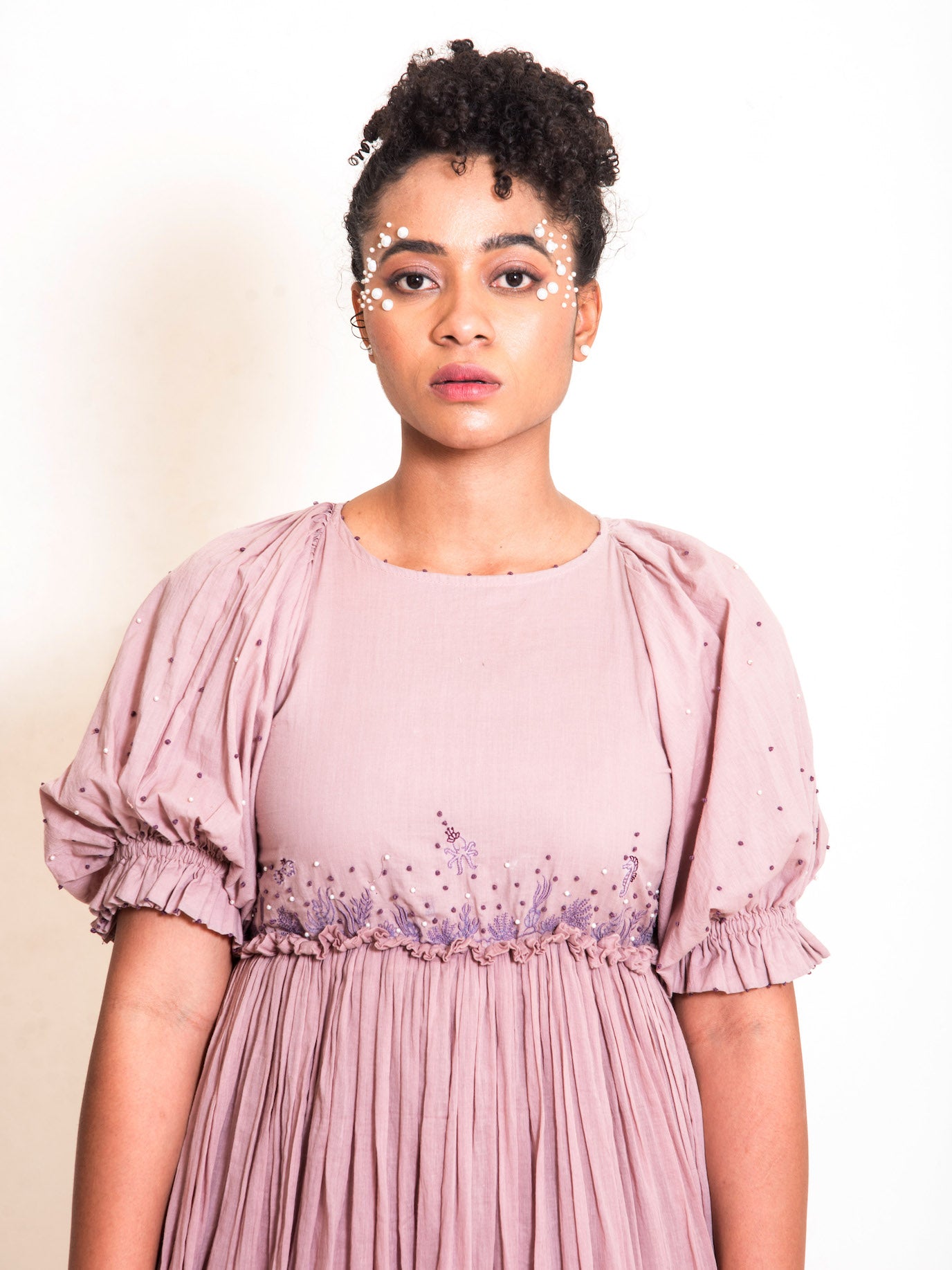 Coral Dress Mul Cotton - Ash Pink - OurDve