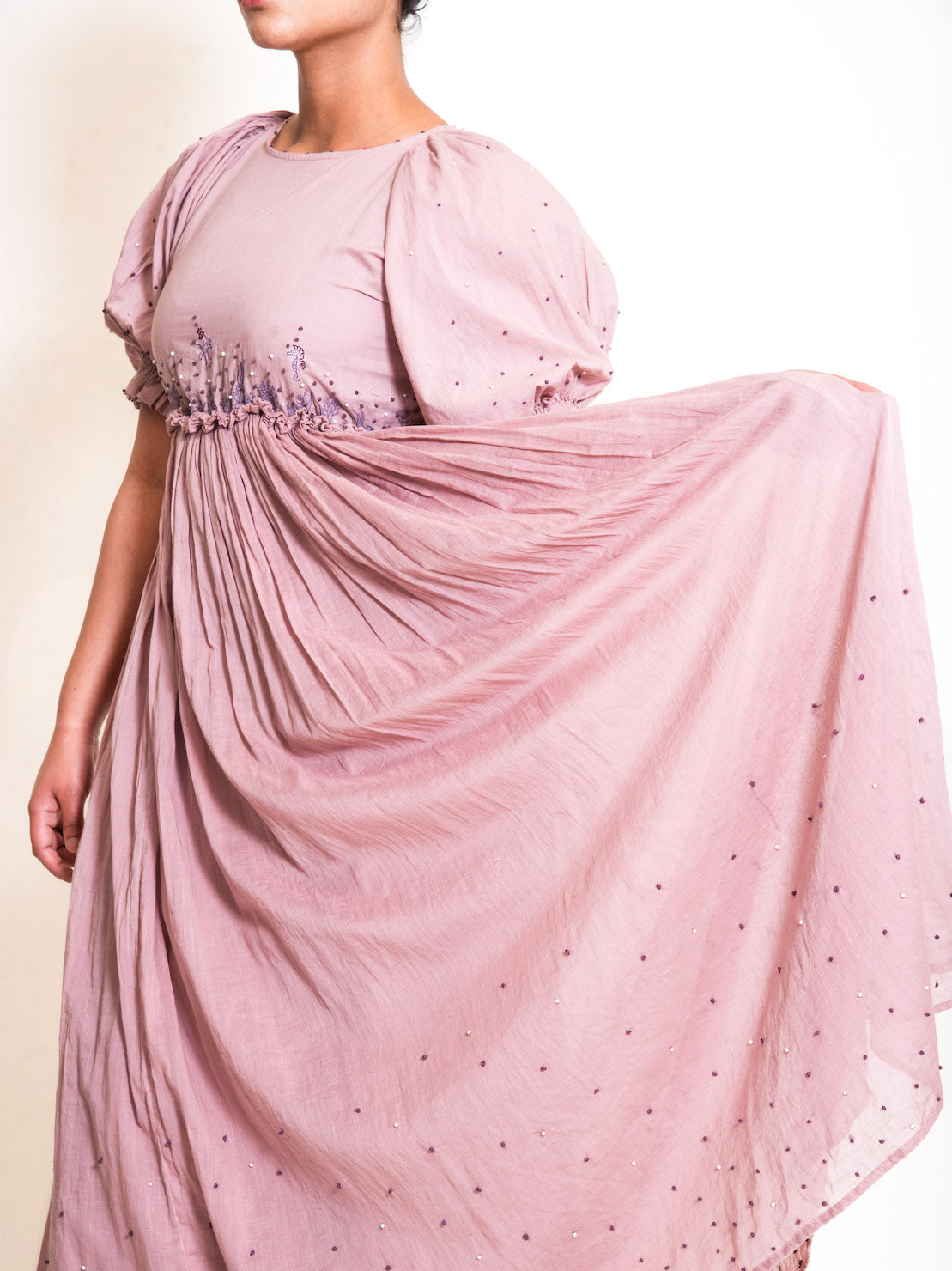 Coral Dress Mul Cotton - Ash Pink - OurDve