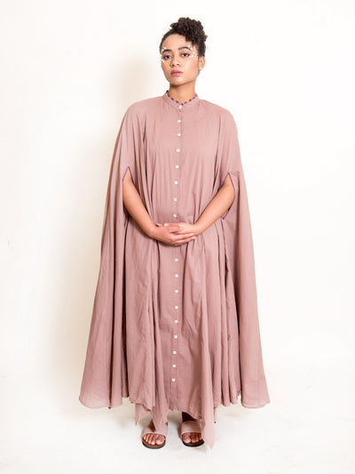 Crab Dress Mul Cotton- Ash Pink - OurDve