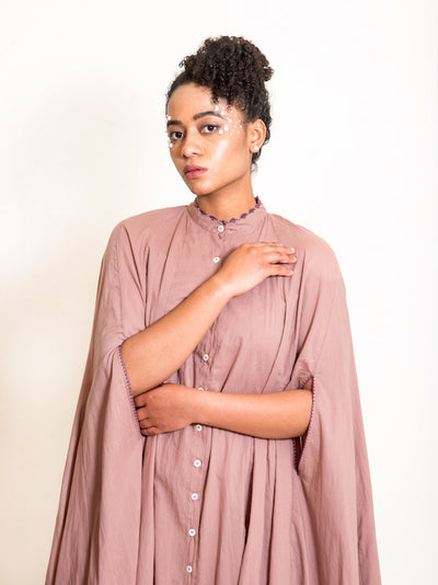 Crab Dress Mul Cotton- Ash Pink - OurDve