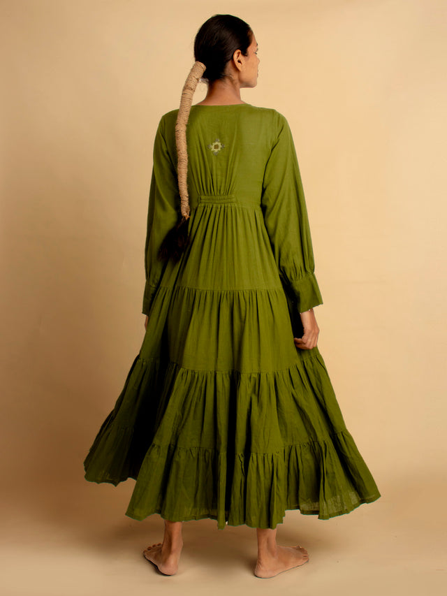 Dhari Dress - Green - OurDve 
