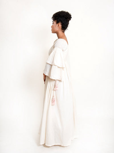 Dolph Dress Handwoven - Beige - OurDve