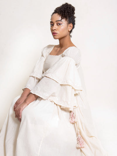 Dolph Dress Handwoven - Beige - OurDve