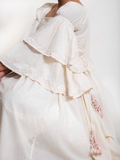 Dolph Dress Handwoven - Beige - OurDve