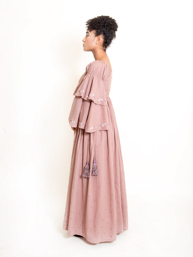 Dolph Dress Mul Cotton - Ash Pink