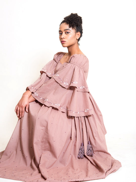 Dolph Dress Mul Cotton - Ash Pink - OurDve 