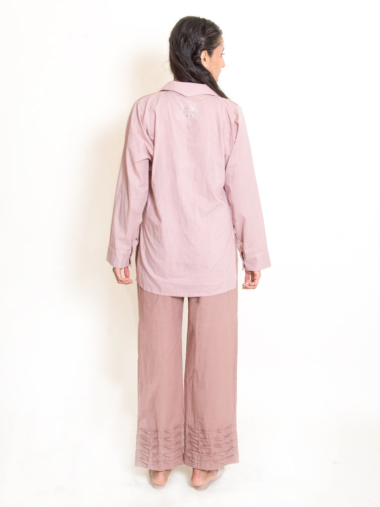 Finn Set (Top + Pants) Mul Cotton Ash Pink - OurDve