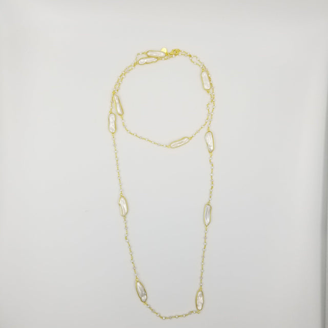 Long Pearl Rose Quartz Necklace - OurDve 