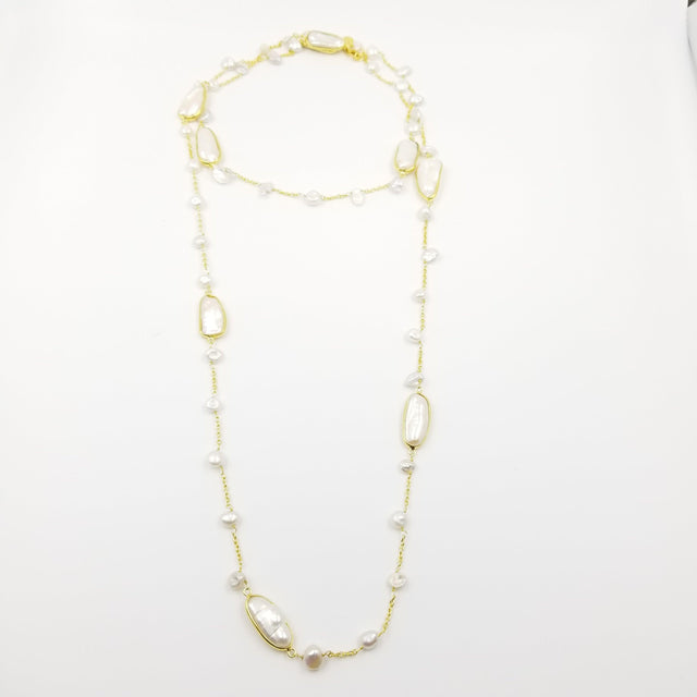 Long Running Water Pearl Necklace - OurDve 