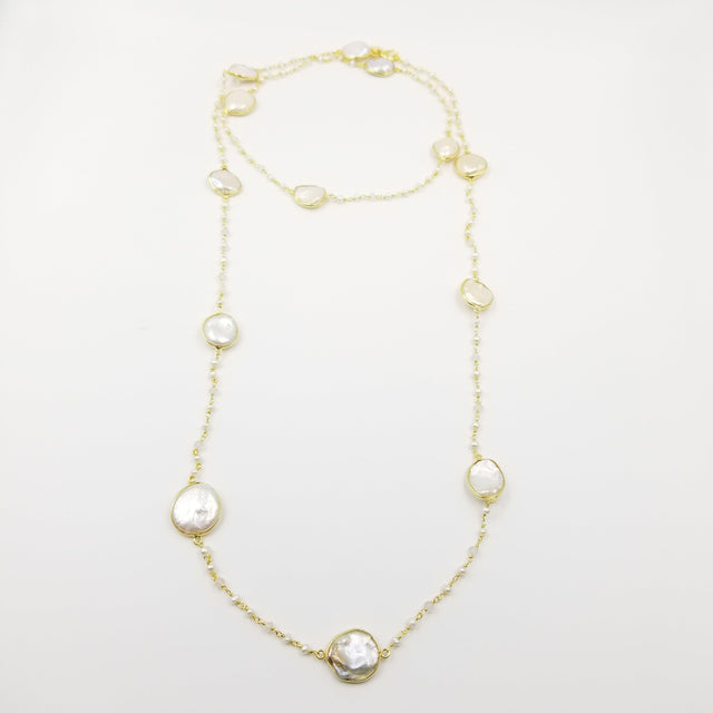 Oval Pearl Rose Quartz Necklace - OurDve 