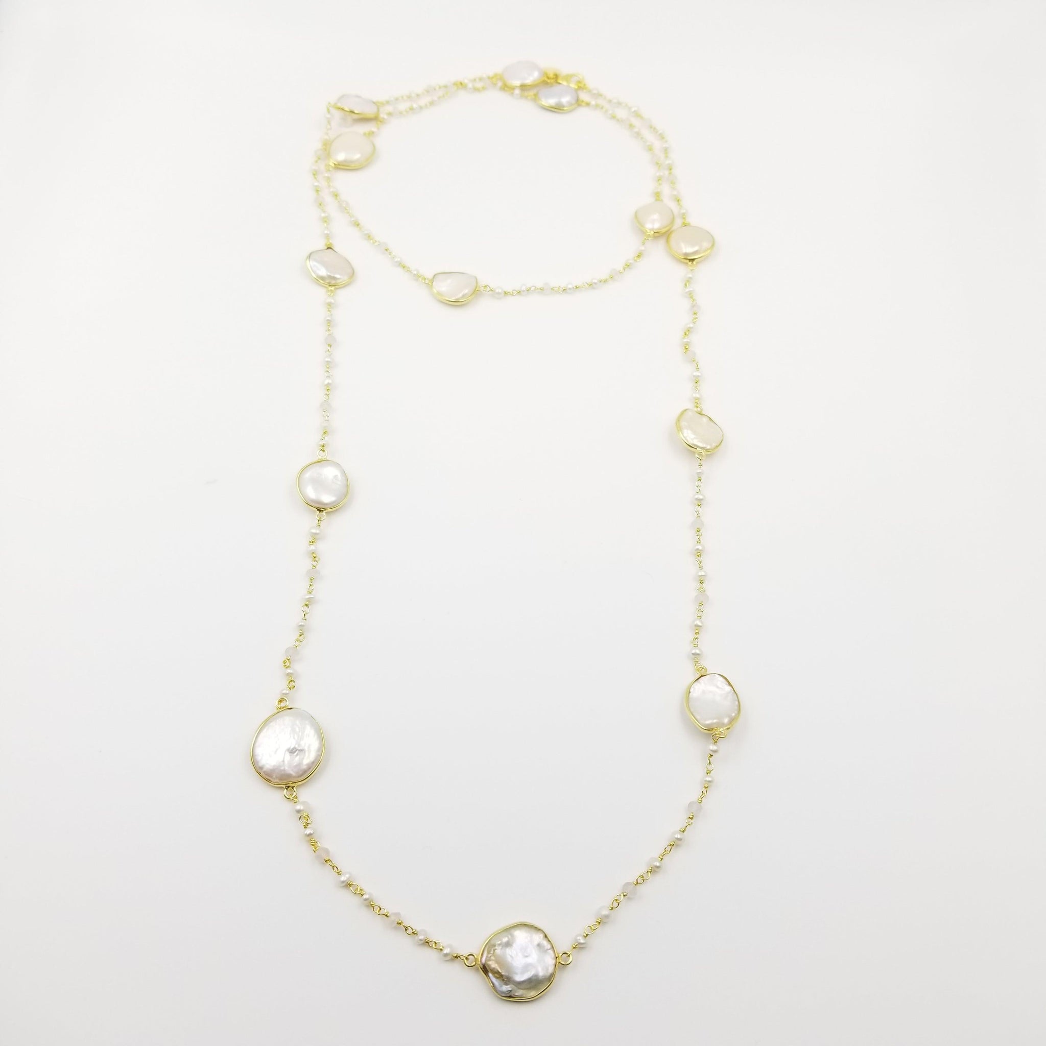 Oval Pearl Rose Quartz Necklace - OurDve