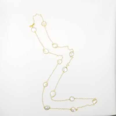 Oval Pearl Rose Quartz Necklace - OurDve
