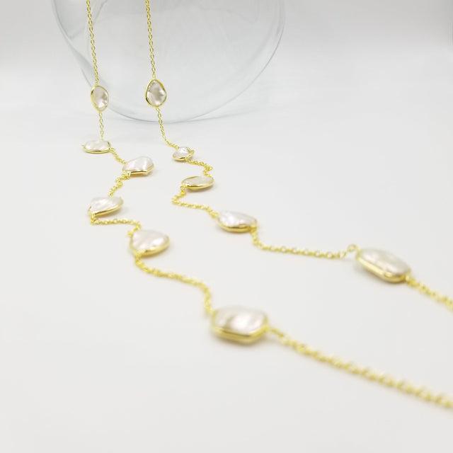 Oval Running Water Pearl Necklace - OurDve 