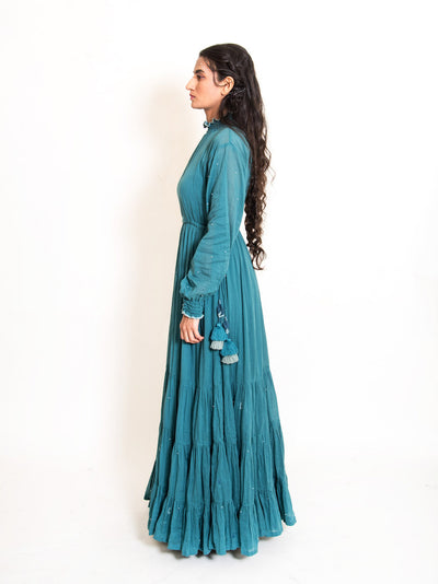 Oys Dress Mul Cotton - Turquoise Green - OurDve