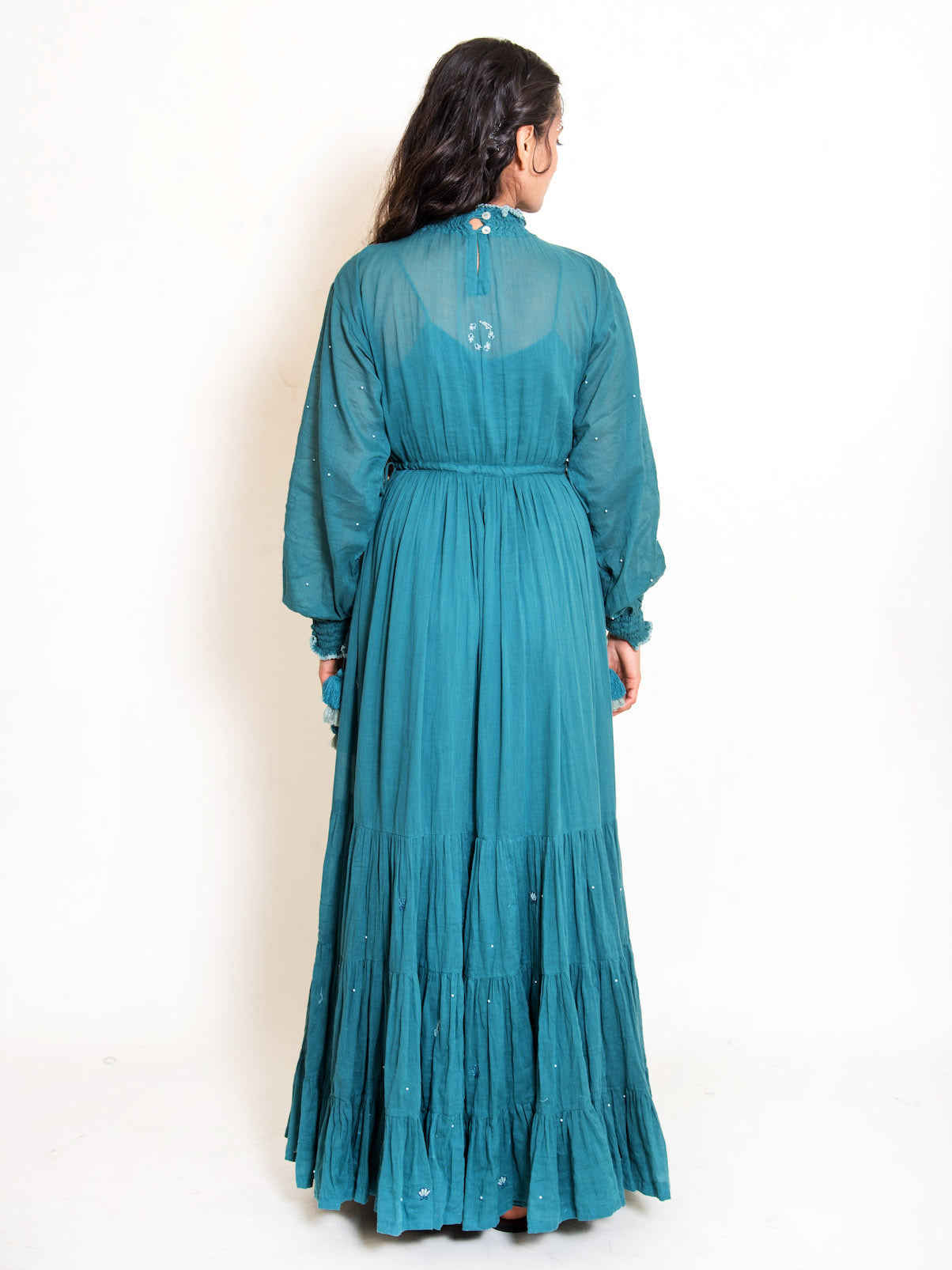 Oys Dress Mul Cotton - Turquoise Green - OurDve