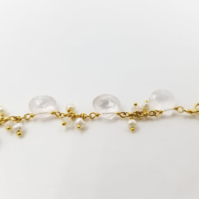 Bracelet-Bracelet en perles de quartz rose